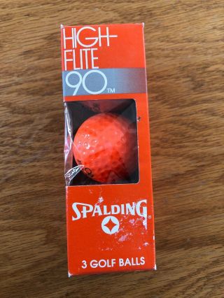Rare Vintage Spalding High - Flite Golf Balls,  3 Balls,  Hi Visibility