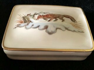 Rare Porcelain Thomas Bavaria (rosenthal) 1939 - 1952 Mark Dresser Box Fox