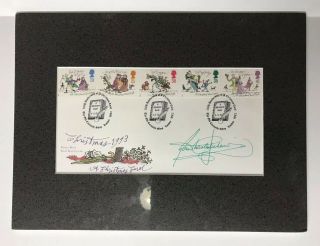 Autographed - A Christmas Carol Charles Dickens 1993 Royal Mail Stamp Set - Rare