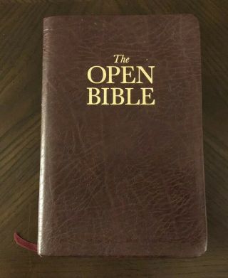 Rare Holy Bible Nkjv " The Open Bible " Expanded Study Edition Nelson 455nbg