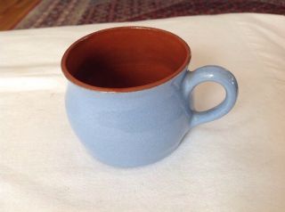 Vintage Rare Brooklin Maine Pottery Coffee Tea Cup Mug In Blue Signed