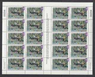 Australia Duck Stamp 1995 - 96 Rare Walcalm 0verprint Complete Pane Vfnh