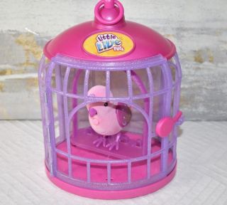Little Live Pets Bird Princess Pink Gold Glitter Cage Talking Singing Rare