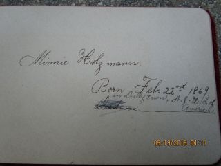 Rare Antique 1886 Handwritten Diary Poems Christmas In Pink Velvet Book
