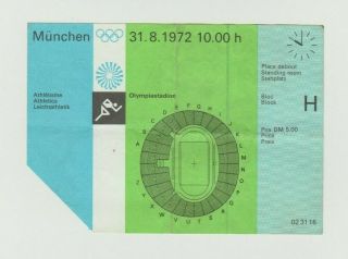 Orig.  Ticket Olympic Games MÜnchen 1972 - Athletic 31.  08.  // 2 Final`s Rare