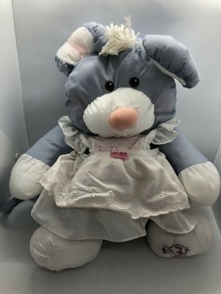 Vtg Rare Fisher Price The Puffalumps Gray Mouse W Dress Plush Doll 8013 1987