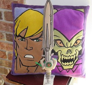 He - Man Masters Of The Universe Pillow W/ Sword Set Very Rare