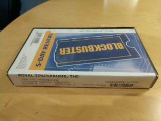 The Royal Tenenbaums Blockbuster Clamshell Vhs Wes Anderson Rare