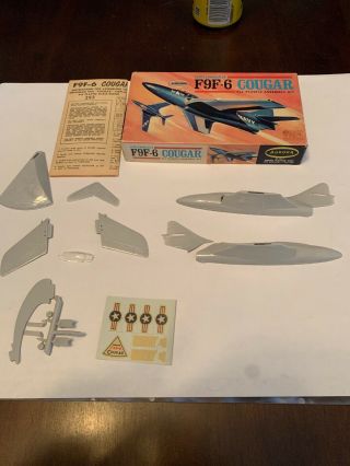 Aurora Approx 1/83 F9f - 6 Cougar Rare Vintage Plastic Model Kit