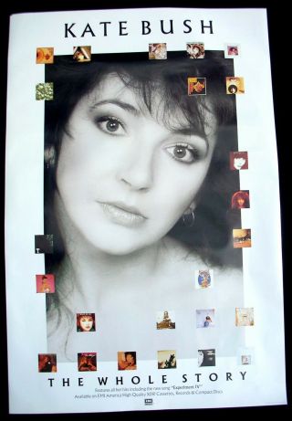 Kate Bush The Whole Story Promo Poster - Usa 1986 Rare
