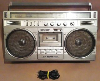 Rare Boombox - Sharp Gf - 8989 Ii Shortwave Radio Tuner Cassette (power No Sound)