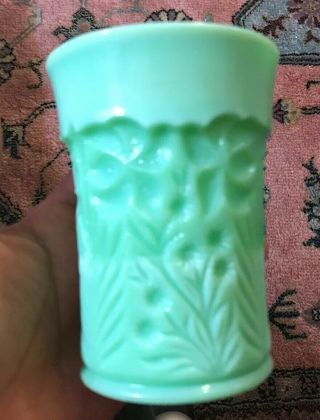 1 Rare Vintage Retro L E Smith Glass Jadite Jadeite Cup Made In Usa 