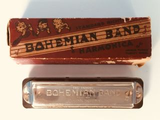 Rare Vintage Bohemian Band Harmonica Made By Johann Schunk In Germany W/ Box