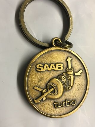 Vintage Rare Saab Keychain Keyring Advertising - Road & Track - Best Sedan
