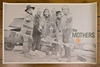 Rare Frank Zappa And The Mothers 1967 Rock Poster Size 22.  5 " X 35 "