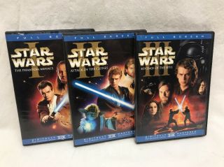Star Wars Prequel Trilogy 3 Dvds Full Screen Lucas Rare Episodes 1 2 3 Complete