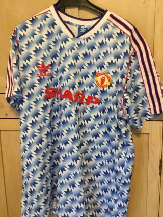 Manchester United 1990 Away Shirt.  Adidas Originals.  Xxl Rare