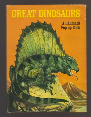 Rare Vg 1970 Hc Dj First Edition Hallmark Pop Up Great Dinosaurs J.  Zobelein