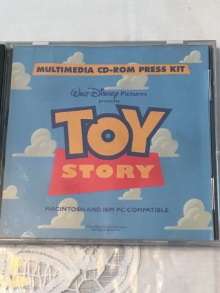 Toy Story Digital Cd - Rom Press Kit 1995 Pixar Disney Rare