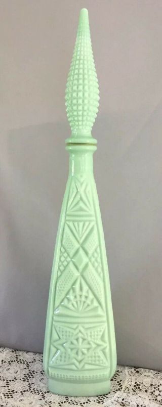 Mcm Mid Century Italian Empoli Jadeite Green Genie Bottle Decanter Rossini Rare