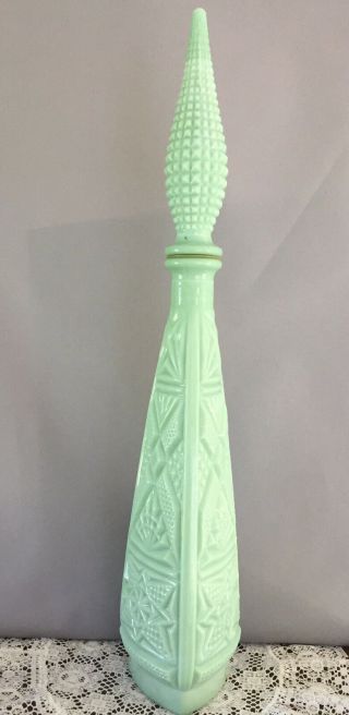 MCM Mid Century Italian Empoli Jadeite Green Genie Bottle Decanter Rossini Rare 2