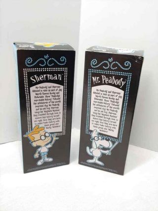 RARE 2002 Mr Peabody And Sherman Funko Wacky Wobblers In Boxes 3
