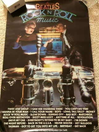Beatles " Rock N Roll Music " 1976 Uk Gramophone Promo Poster Rare