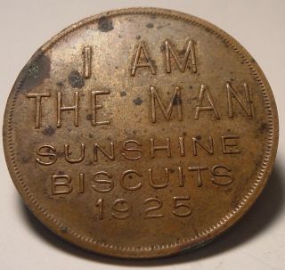 I Am The Man - 1925 Sunshine Biscuits / Tool Hammer Nail Token - Very Rare