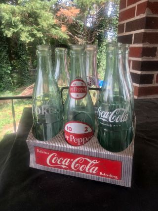 Rare Vtg Coca - Cola Bottle Carrier Aluminum 6 - Pack Wire Handle