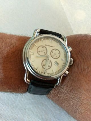 Burberry Watch Bu1206 Swiss Chronograph Rare