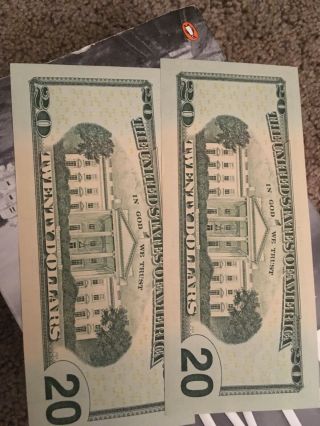 2 consecutive 2013 $20 star notes very rare 3