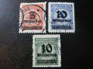 Deutsches Reich Mi.  334b - 336b Rare Stamp Set Cv $505.  00