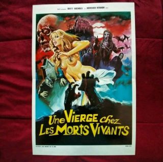 A Virgin Among The Living Dead French 2 - Sided Movie Poster 16 " X24 " Rare