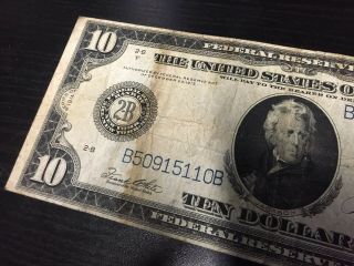 RARE 1914 $10 Ten Dollar Federal Reserve Note Large Paper Bill USA United states 5