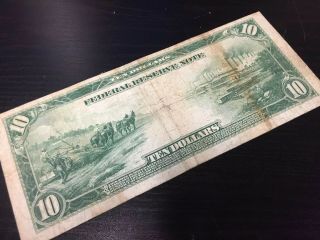 RARE 1914 $10 Ten Dollar Federal Reserve Note Large Paper Bill USA United states 6