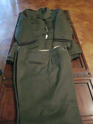 Ww2 Us Navy Green Aviation - Officers Uniform " Very Rare " Jacket/pants - Perfect
