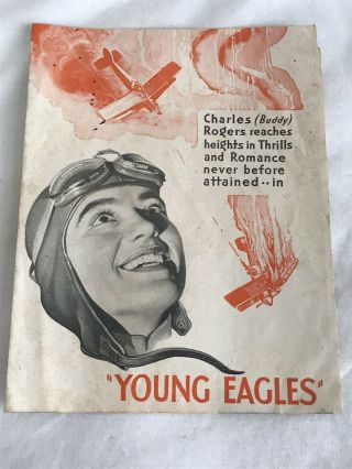 Movie Ad Charles Buddy Rogers Film Young Eagles Rare 1930 See Photos