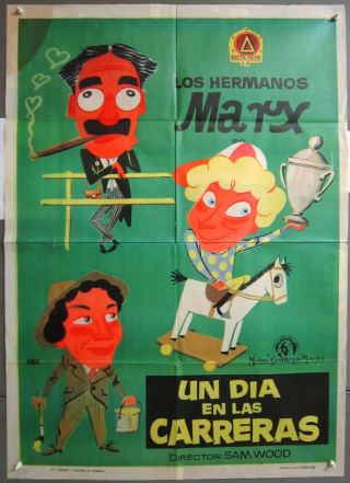 Zd53 Day At The Races Marx Brothers Rare 1sh Spanish Poster