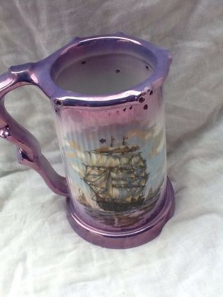 Rare Vintage Schedel Bavaria Gallieon Ship Stein With Picture On The Bottom 2