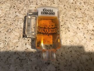 Vintage Coors Extra Gold Beer Acrylic Tap Handle - Rare Find 2