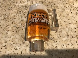 Vintage Coors Extra Gold Beer Acrylic Tap Handle - Rare Find 5