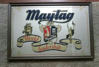 Vintage Maytag Washer Advertising Mirror Sign 22 X 32 " Rare