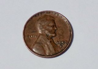 1957/57 Lincoln Head Wheat Cent Penny Rare Error Coin? ? Not Printed On Reverse