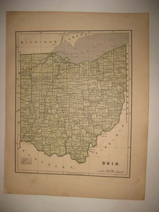 Large Early Antique 1845 Ohio Morse Map Railroad Canal Cleveland Columbus Rare