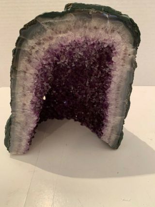 Amethyst Geode Quartz Crystal Cluster 11 " Cathedral Rare 15,  Lbs