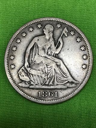 1861 S Liberty Seated Half Dollar (rare Coin,  Awesome)