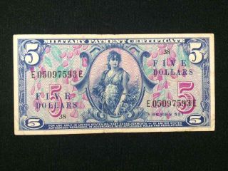 1954 Usa Military Rare 5 Dollars (serie : 521) - Vf -