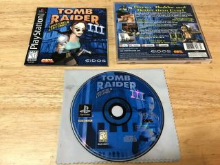 Tomb Raider Iii Rare Blue Disc Sony Playstation 1 2 Ps2 Ps1 System Complete Game