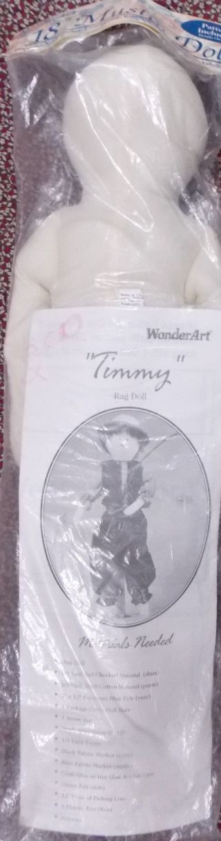 Rare 18 " Rag Doll Timmy Kit Muslin Doll Wonderart