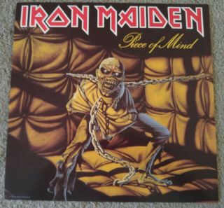 Iron Maiden 2 Sided Piece Of Mind 1983 Promo Album Flat Rare Poster Vintage